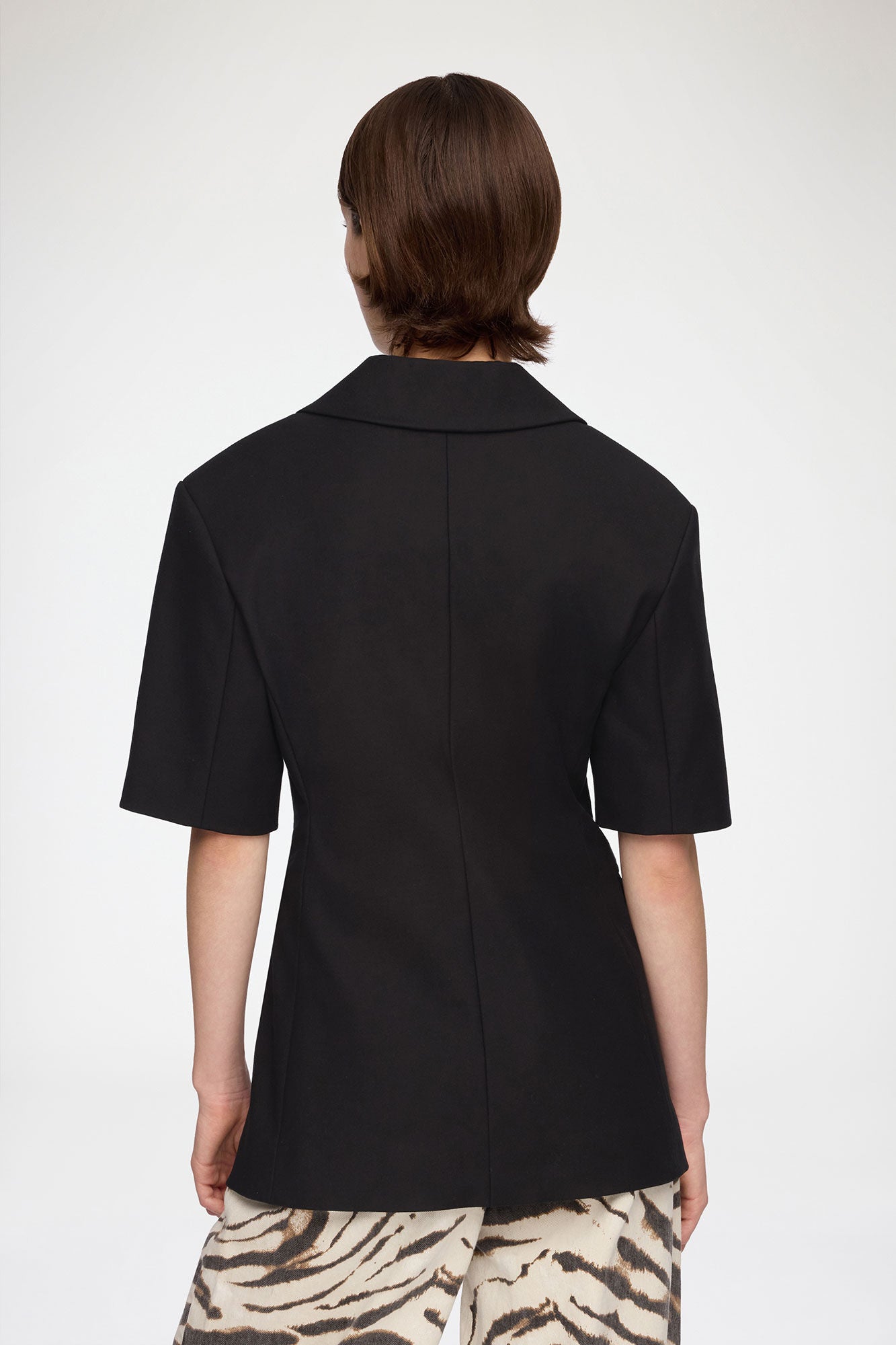 Blazer in Black Cotton Tailoring - GANNI