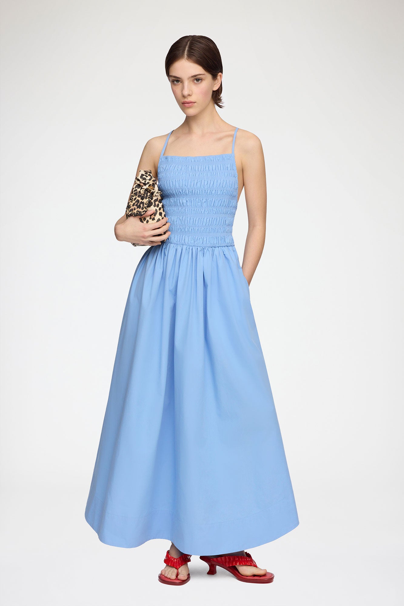 Dress in Blue Poplin - GANNI