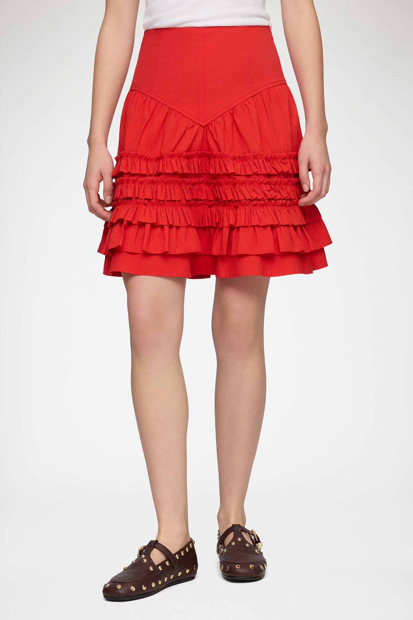 Skirt in Red Cotton - GANNI