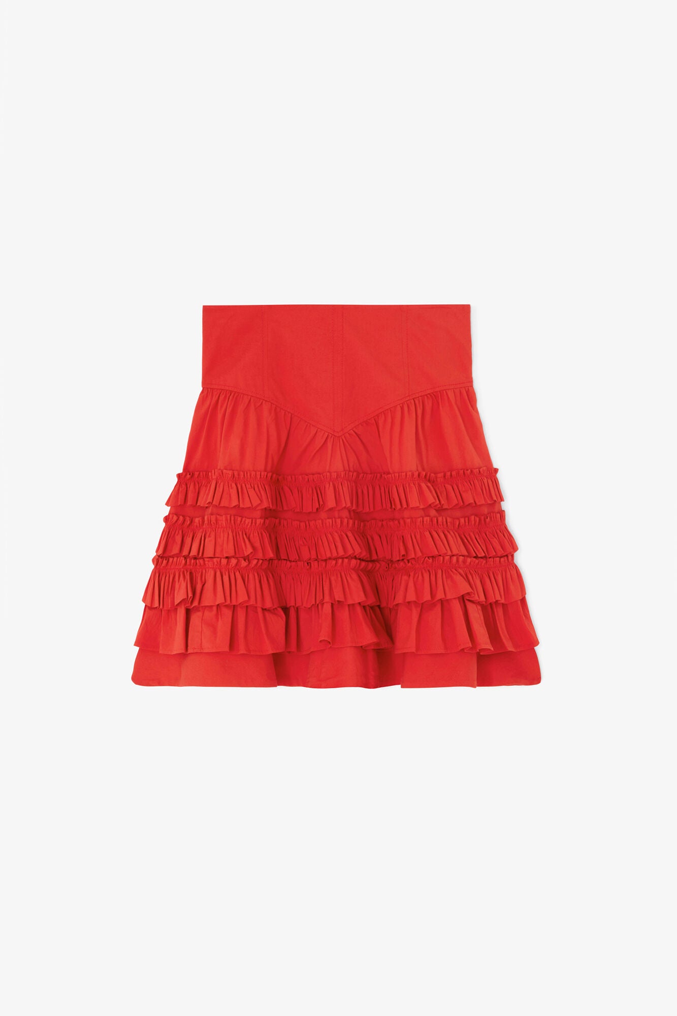 Skirt in Red Cotton - GANNI