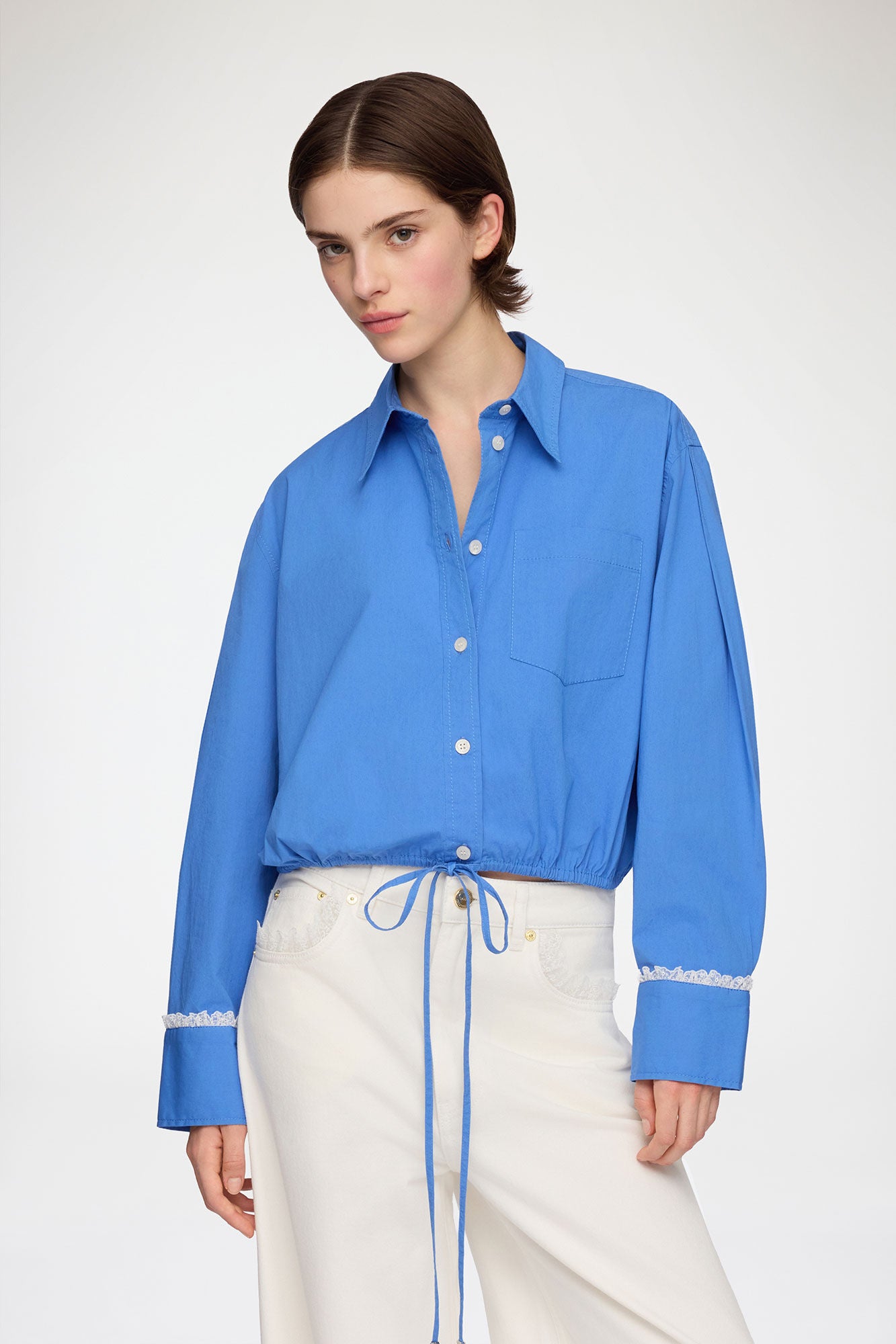 Shirt in Blue Cotton - GANNI