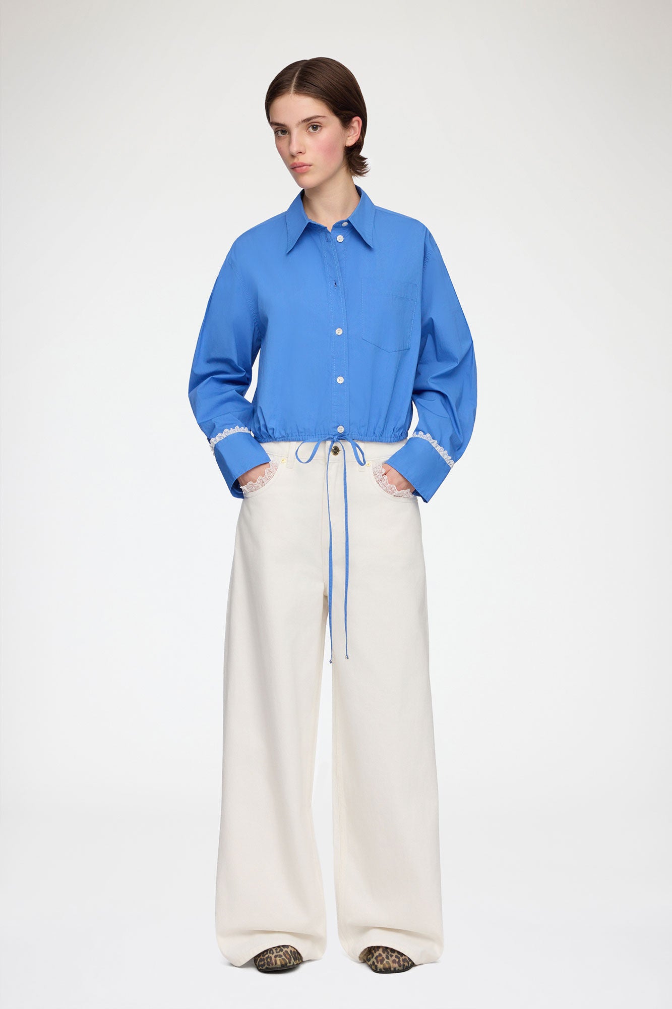 Shirt in Blue Cotton - GANNI
