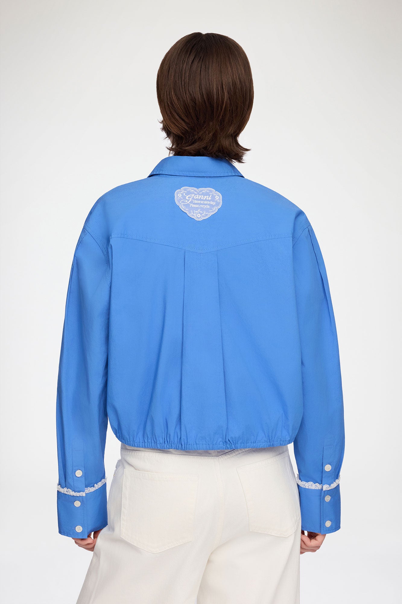 Shirt in Blue Cotton - GANNI