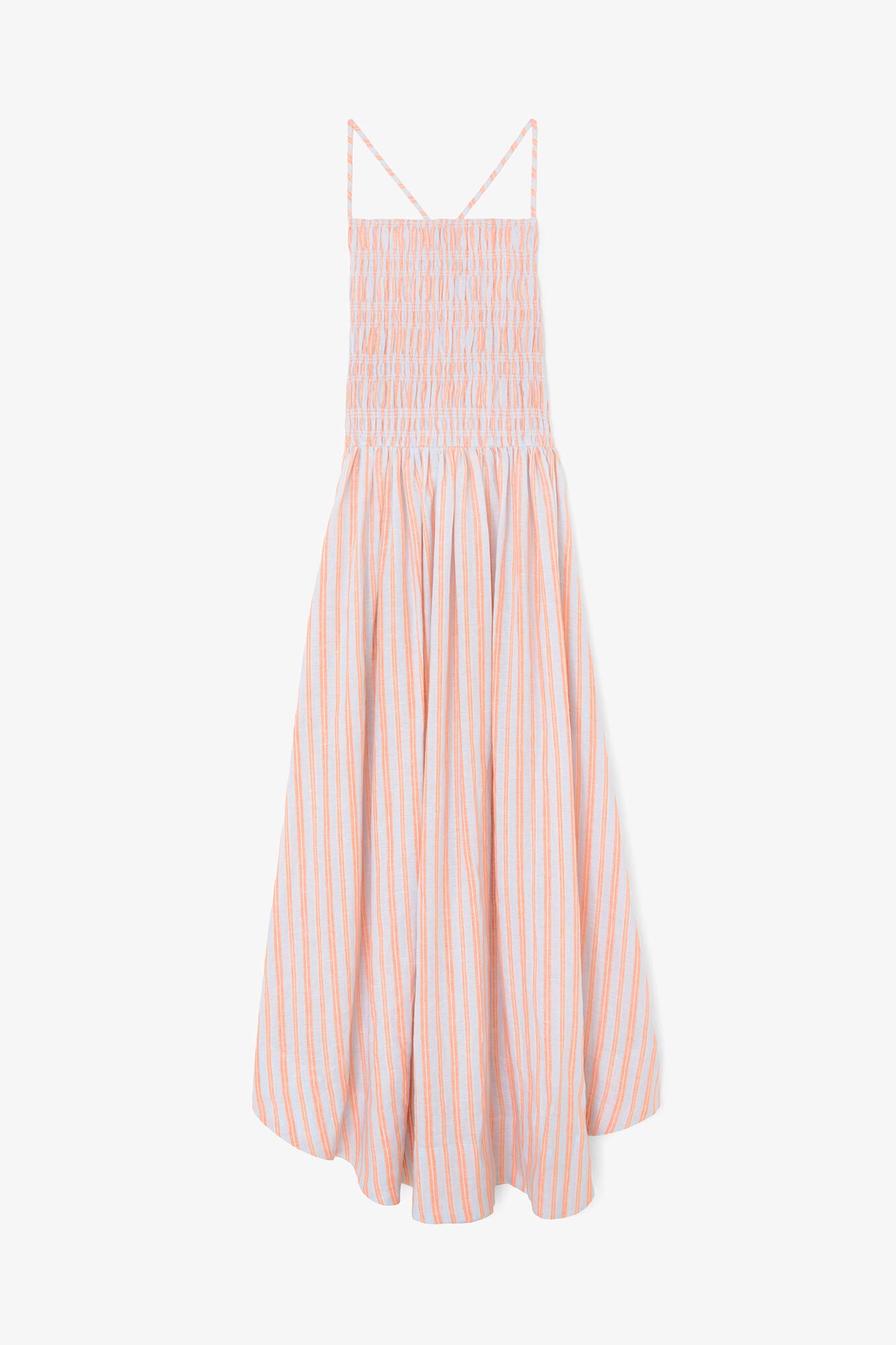 Dress in Striped Linen - GANNI