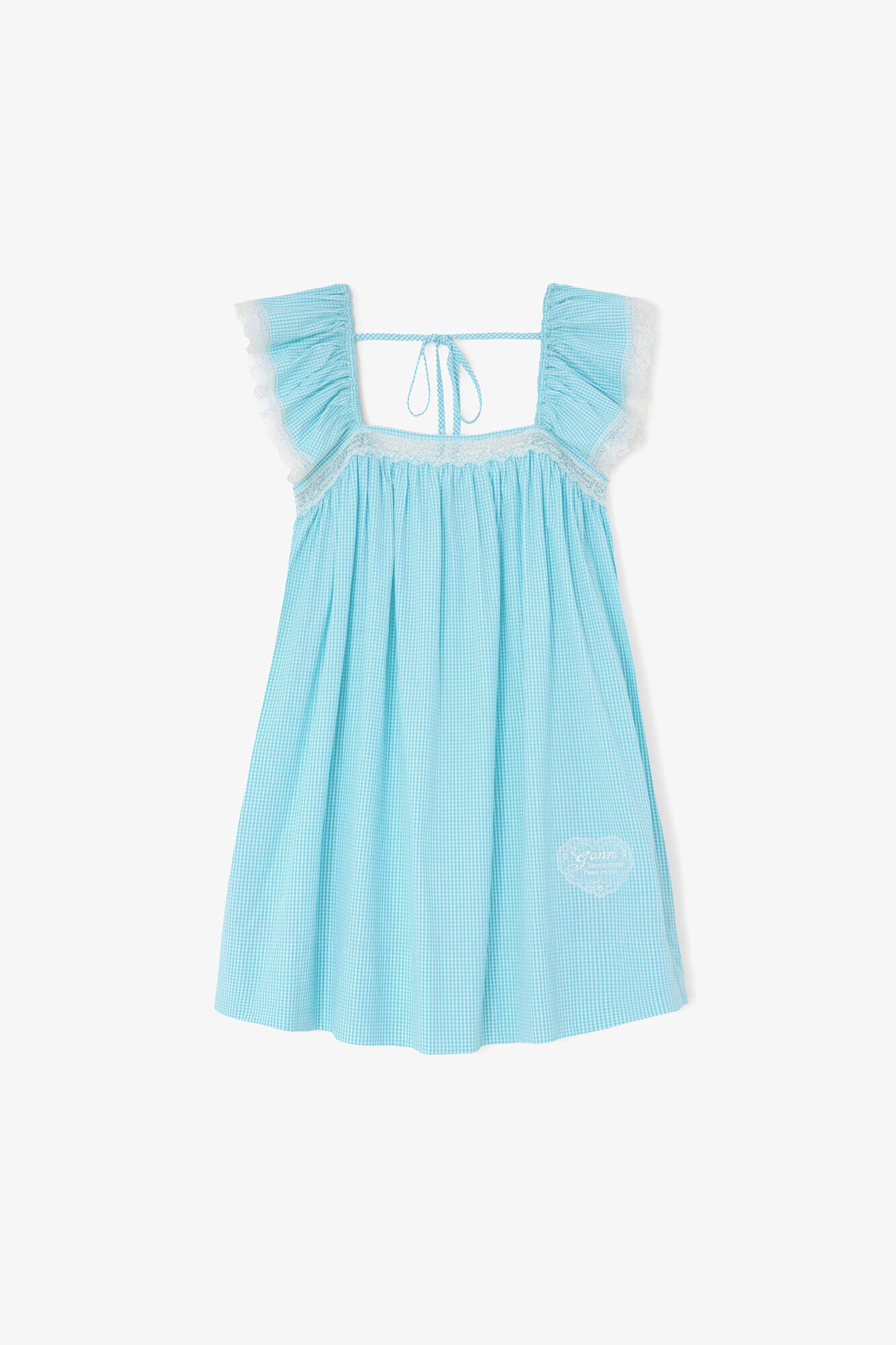 Dress in Blue Check - GANNI