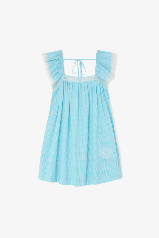 Dress in Blue Check - GANNI