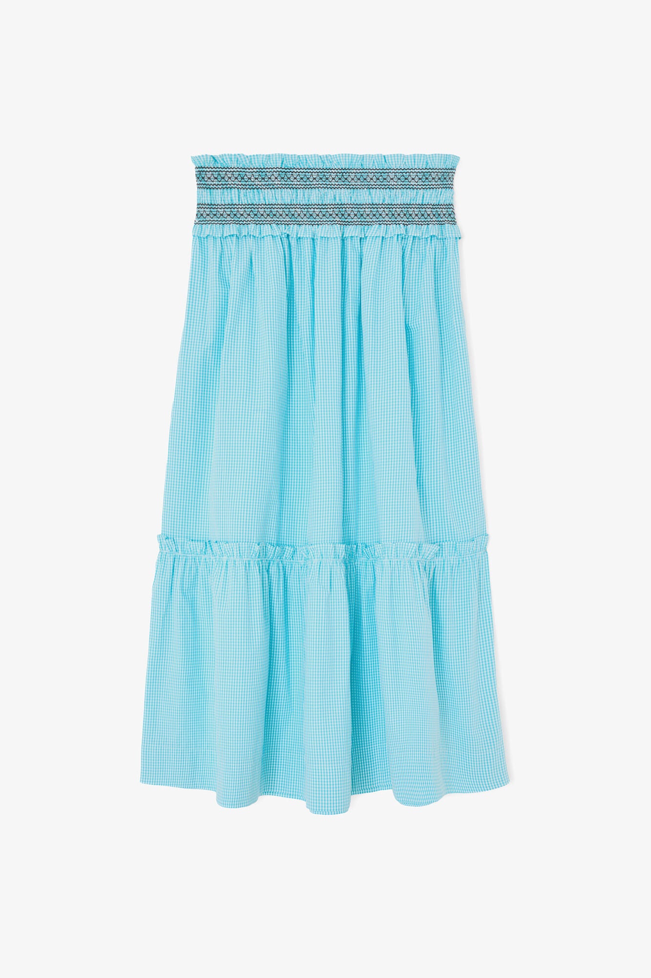 Convertible Skirt in Blue Check - GANNI
