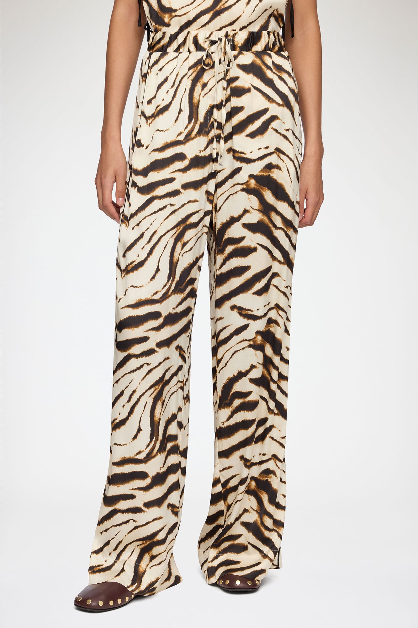 Pants in Zebra Satin - GANNI