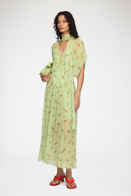 Dress in Green Silk - GANNI
