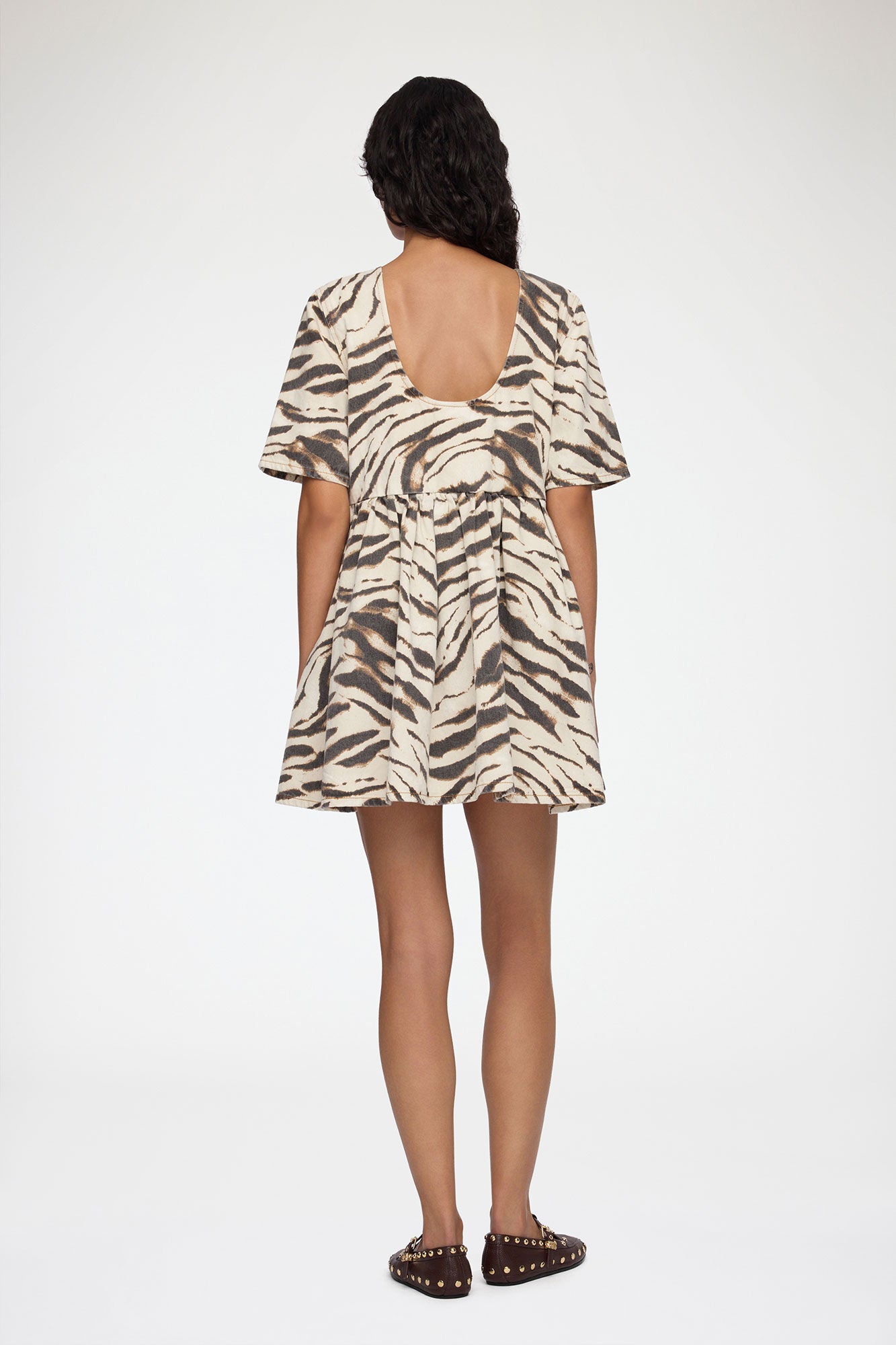 Dress in Zebra Denim - GANNI