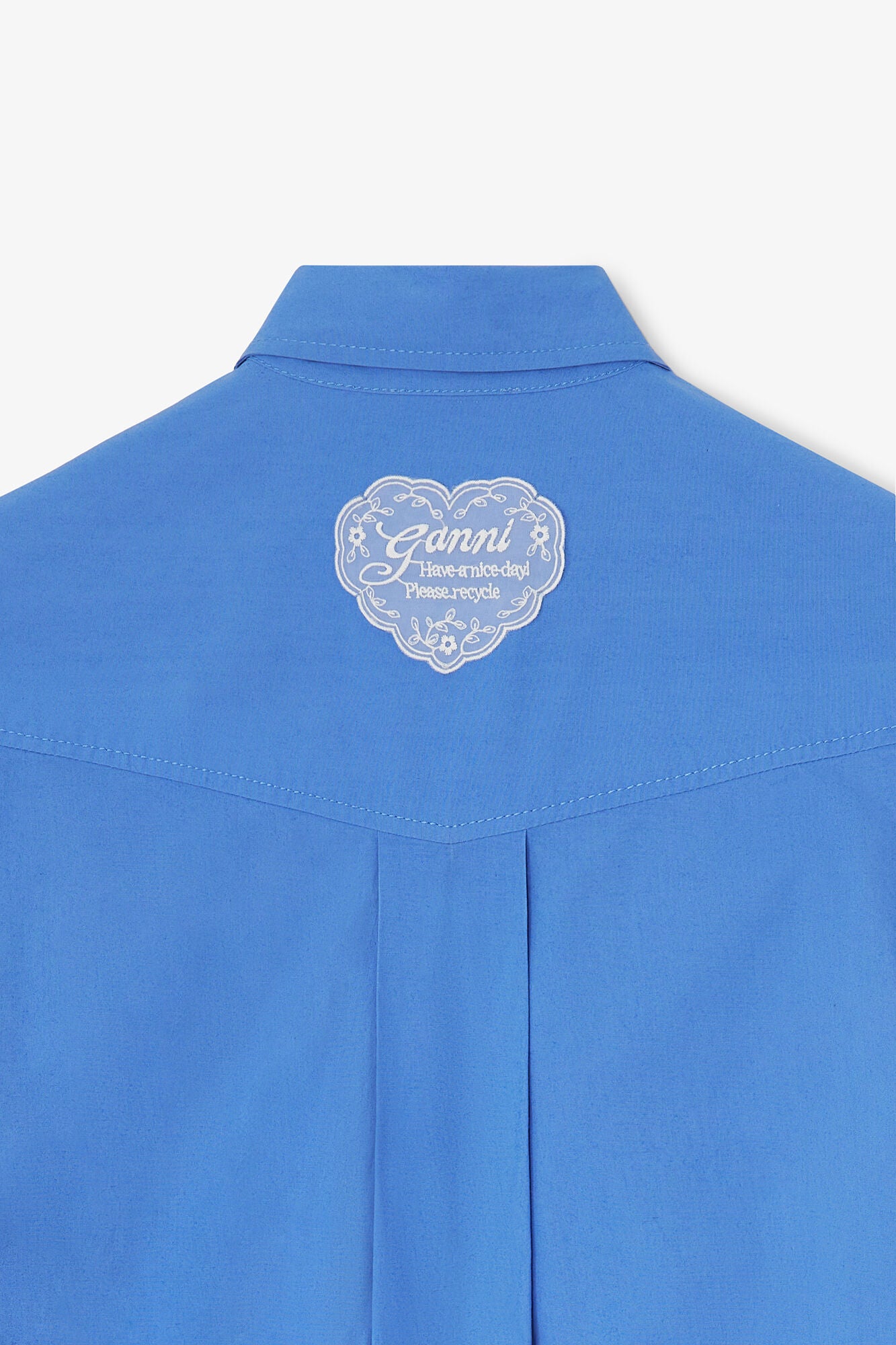 Shirt Dress in Blue Cotton - GANNI