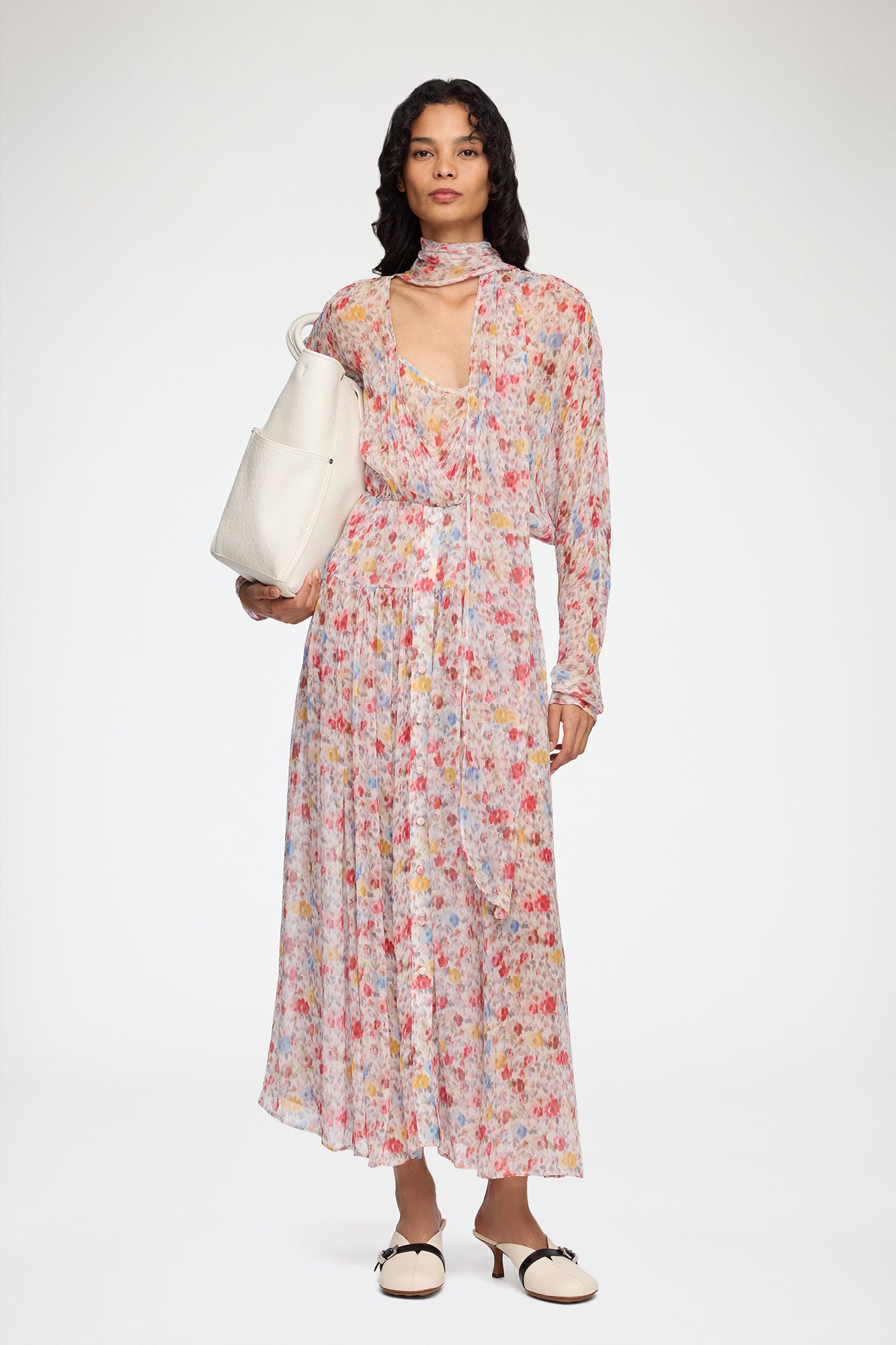Dress in Floral Silk - GANNI