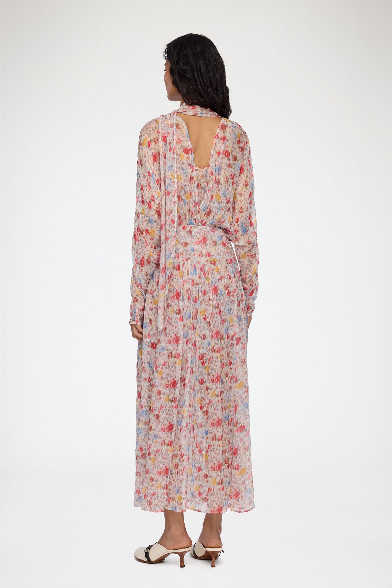 Dress in Floral Silk - GANNI