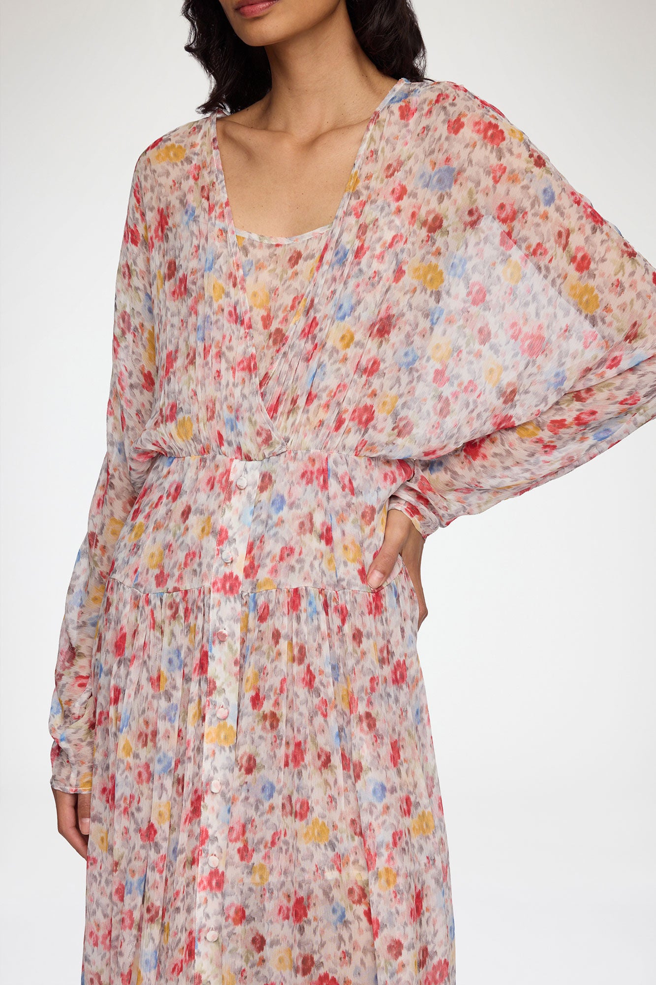 Dress in Floral Silk - GANNI