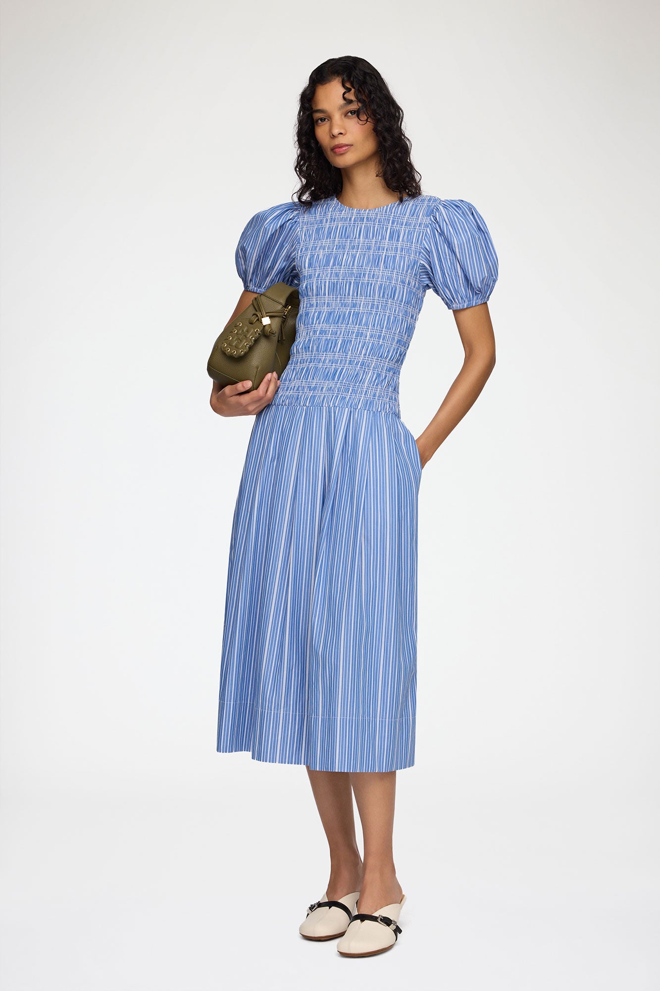 Dress in Striped Cotton - GANNI