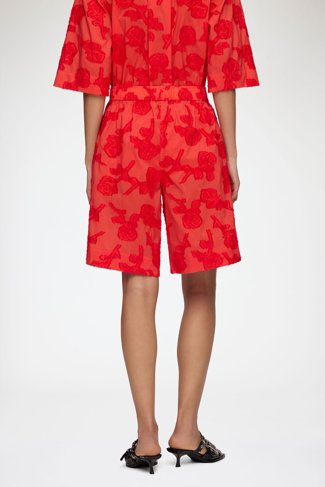 Shorts in Red Fil Coupe - GANNI