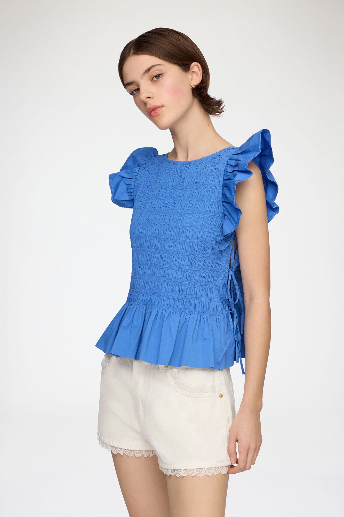 Top in Smocked Cotton - GANNI