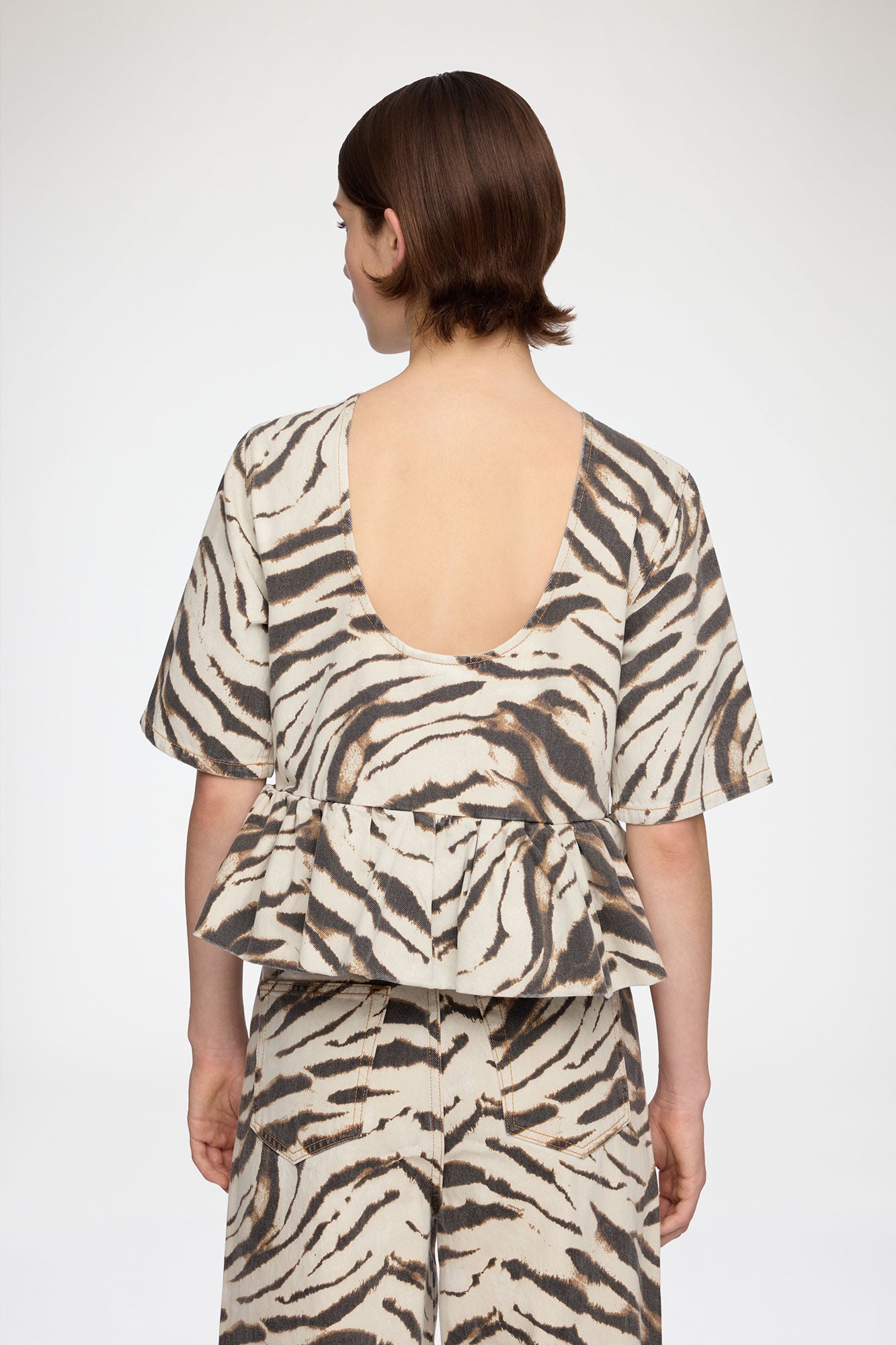 Top in Zebra Denim - GANNI