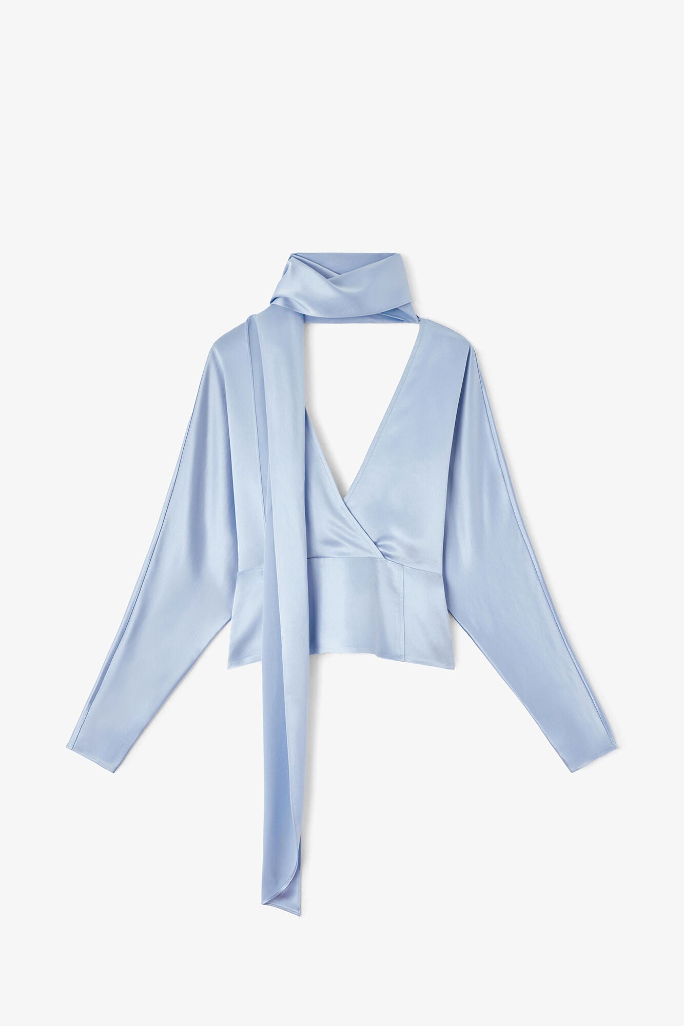 Blouse in Blue Satin - GANNI