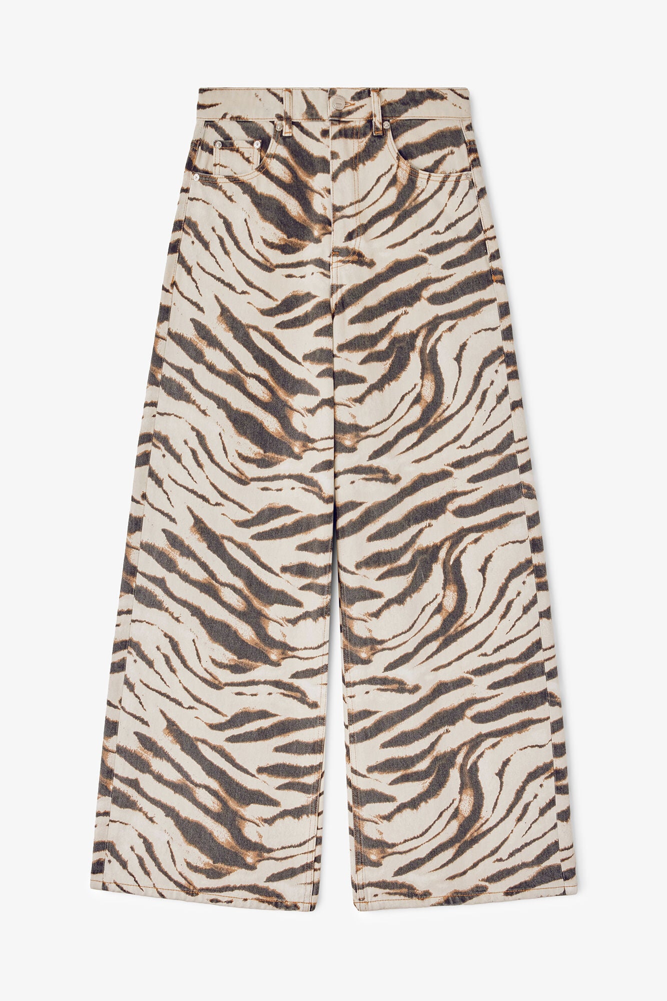 Lari Wide Jeans in Zebra Denim - GANNI