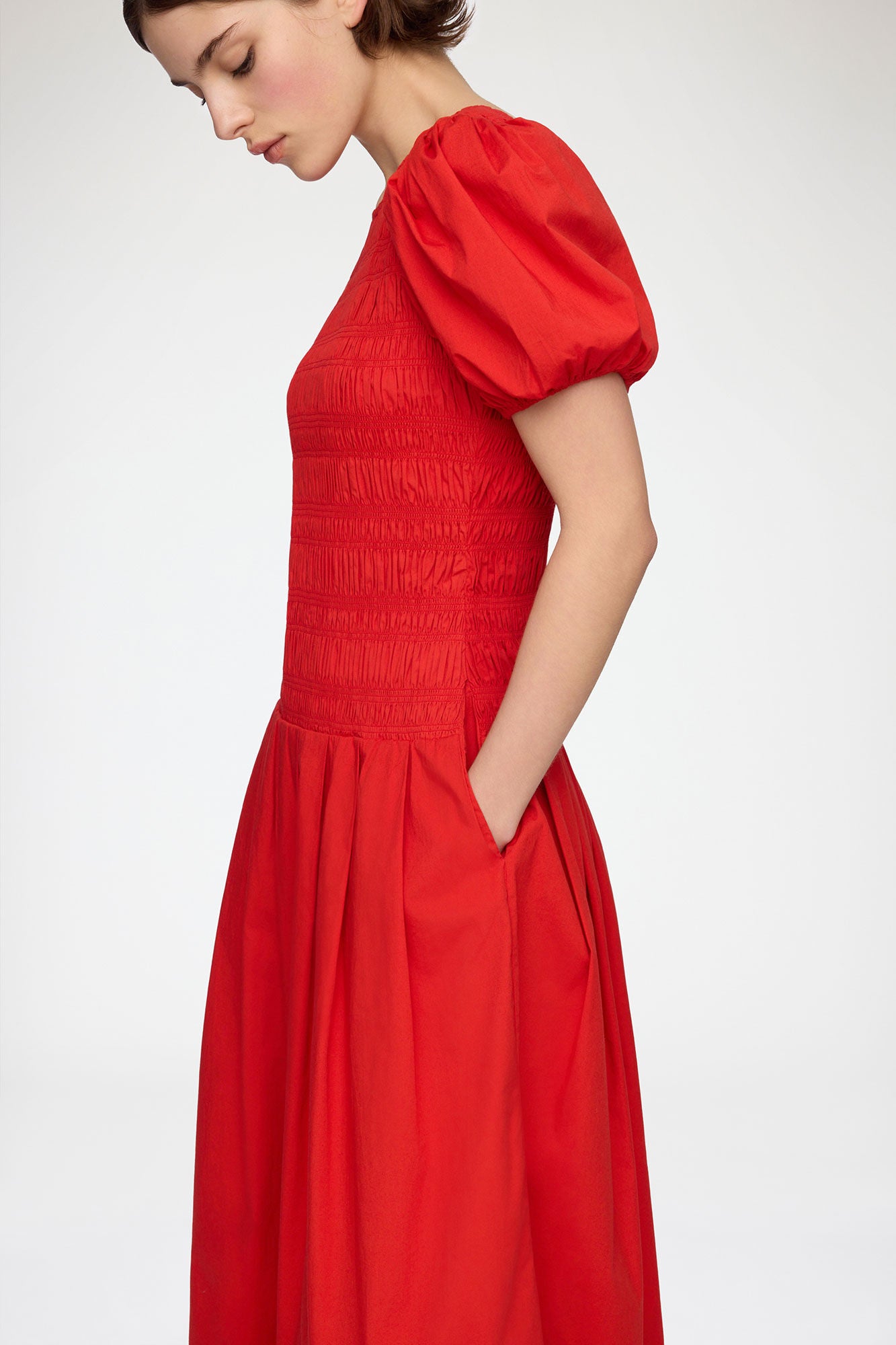 Dress in Smocked Cotton - GANNI