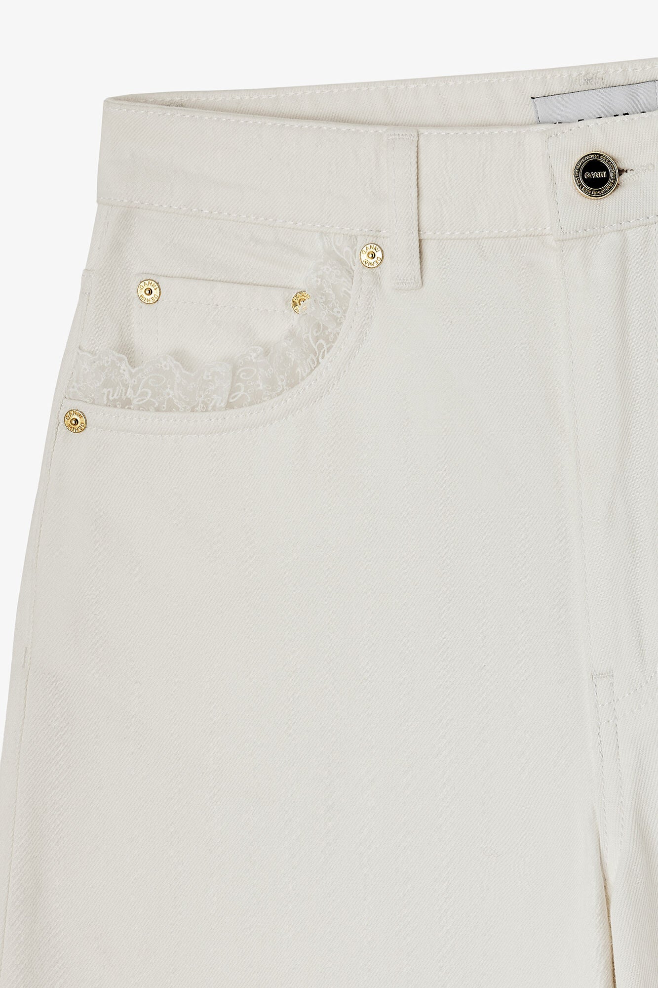 Lari Straight Jeans in White Denim - GANNI