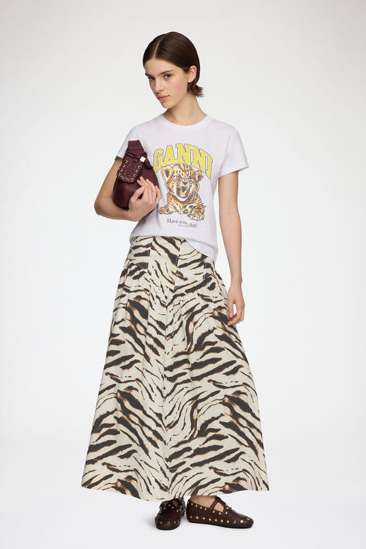 Skirt in Zebra Cotton - GANNI