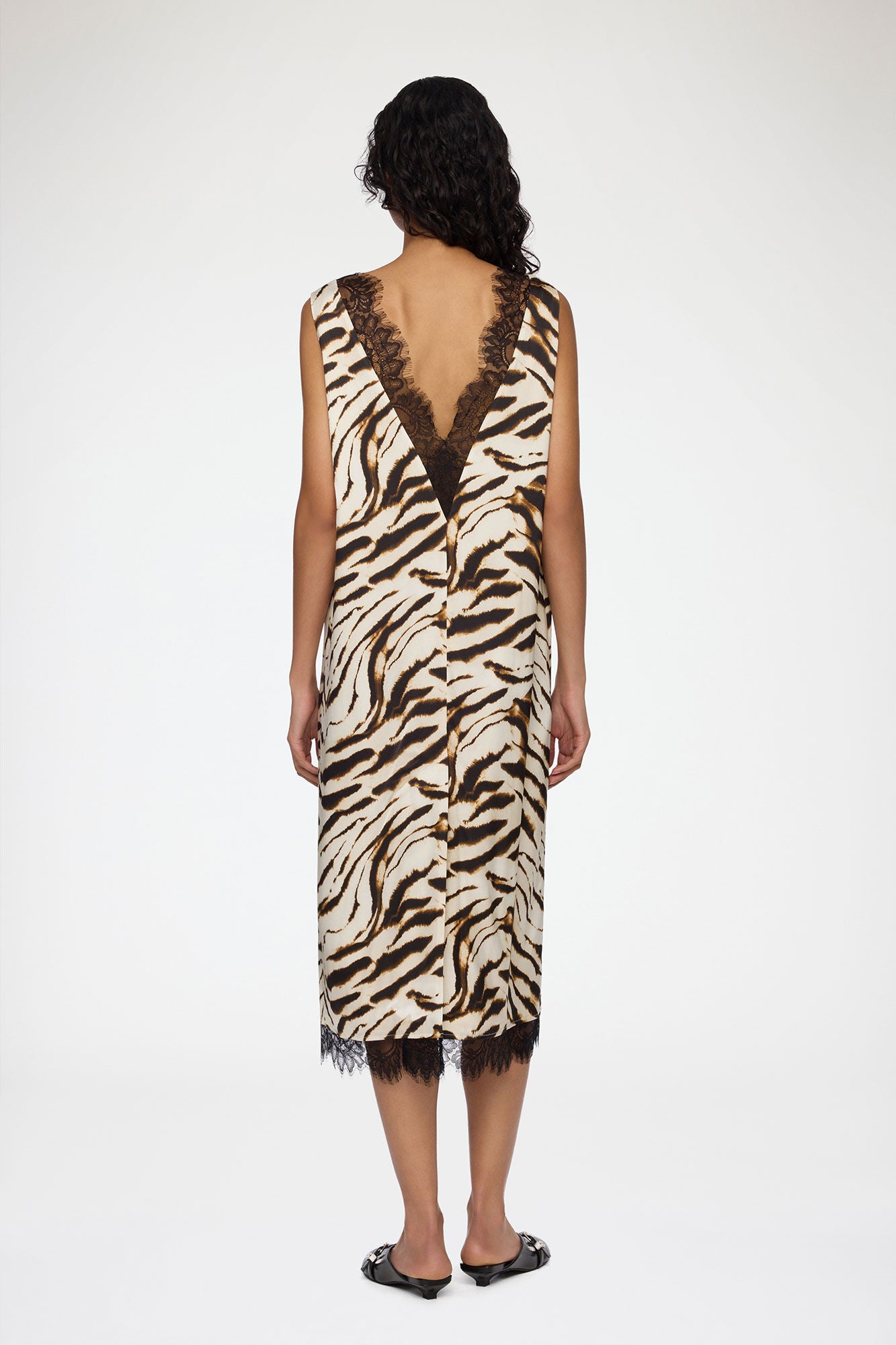 Dress in Zebra Satin - GANNI