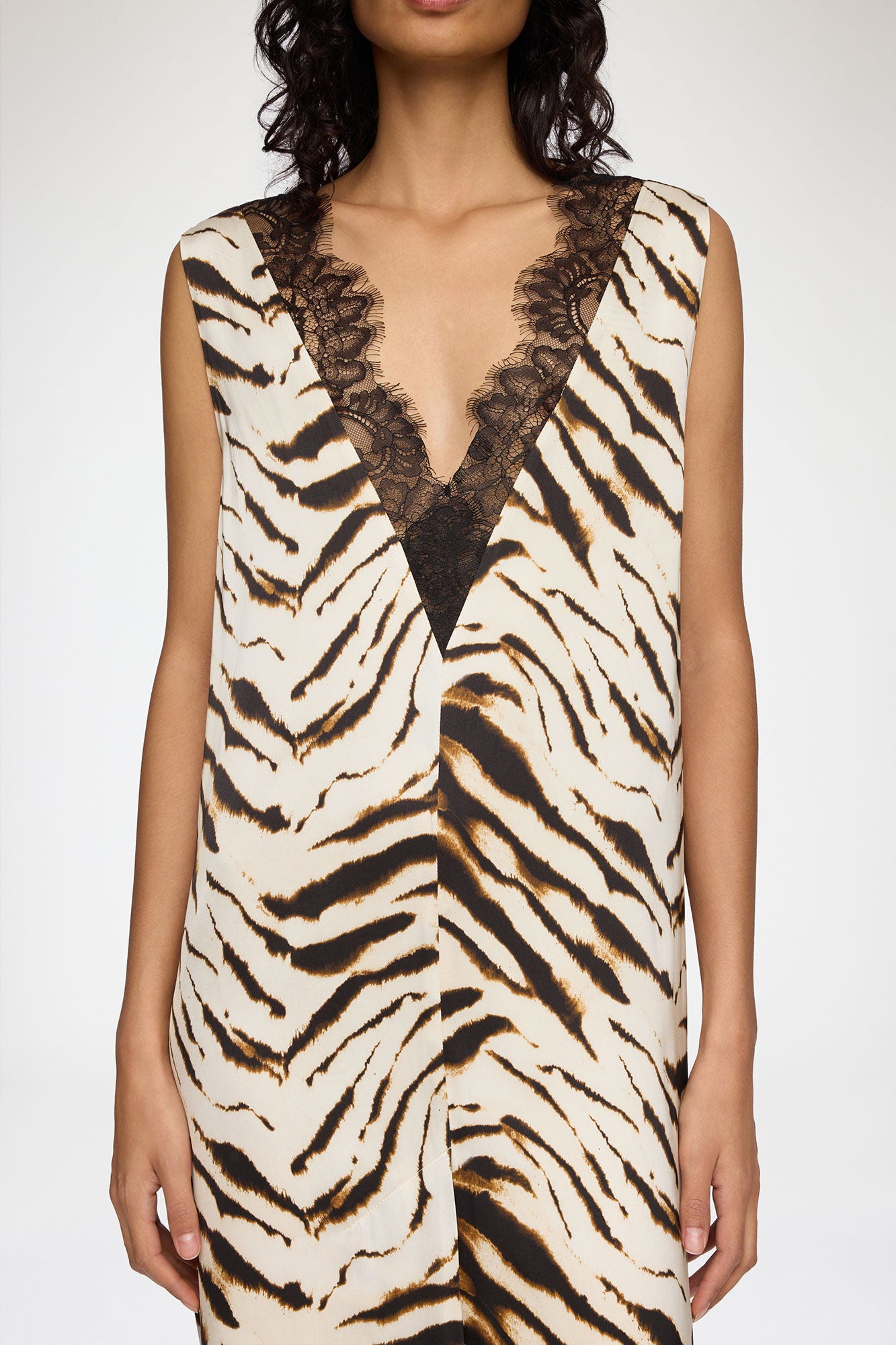 Dress in Zebra Satin - GANNI