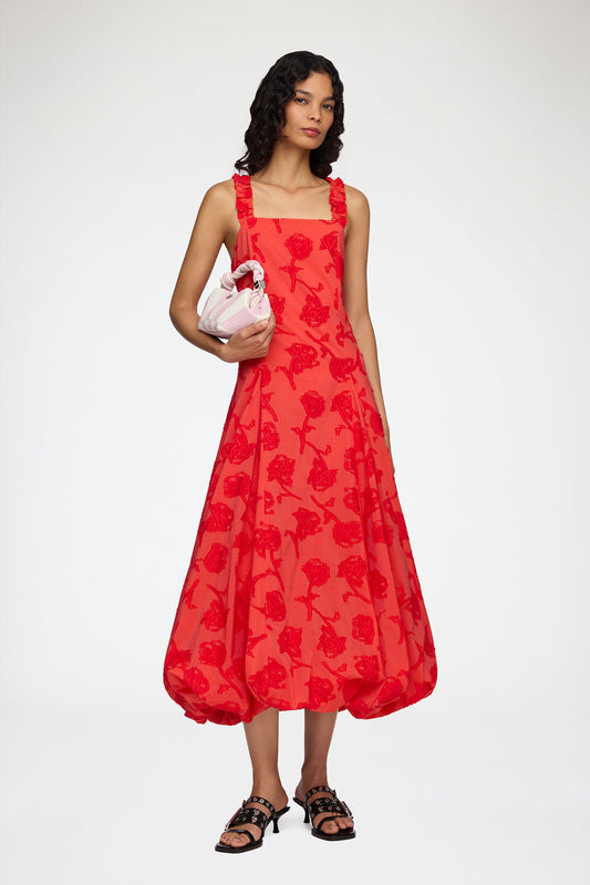 Dress in Red Fil Coupe - GANNI