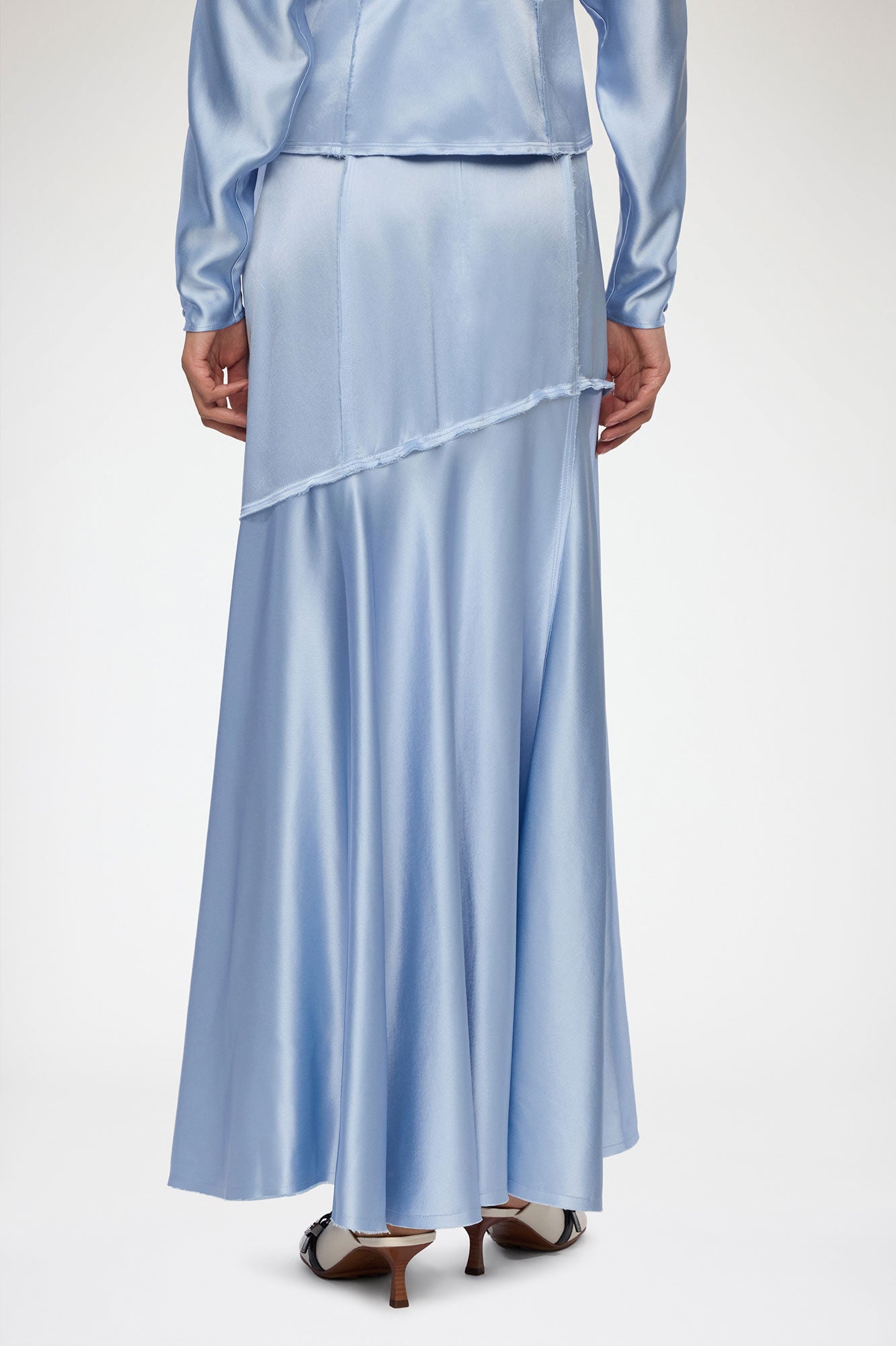 Long Skirt in Blue Satin - GANNI