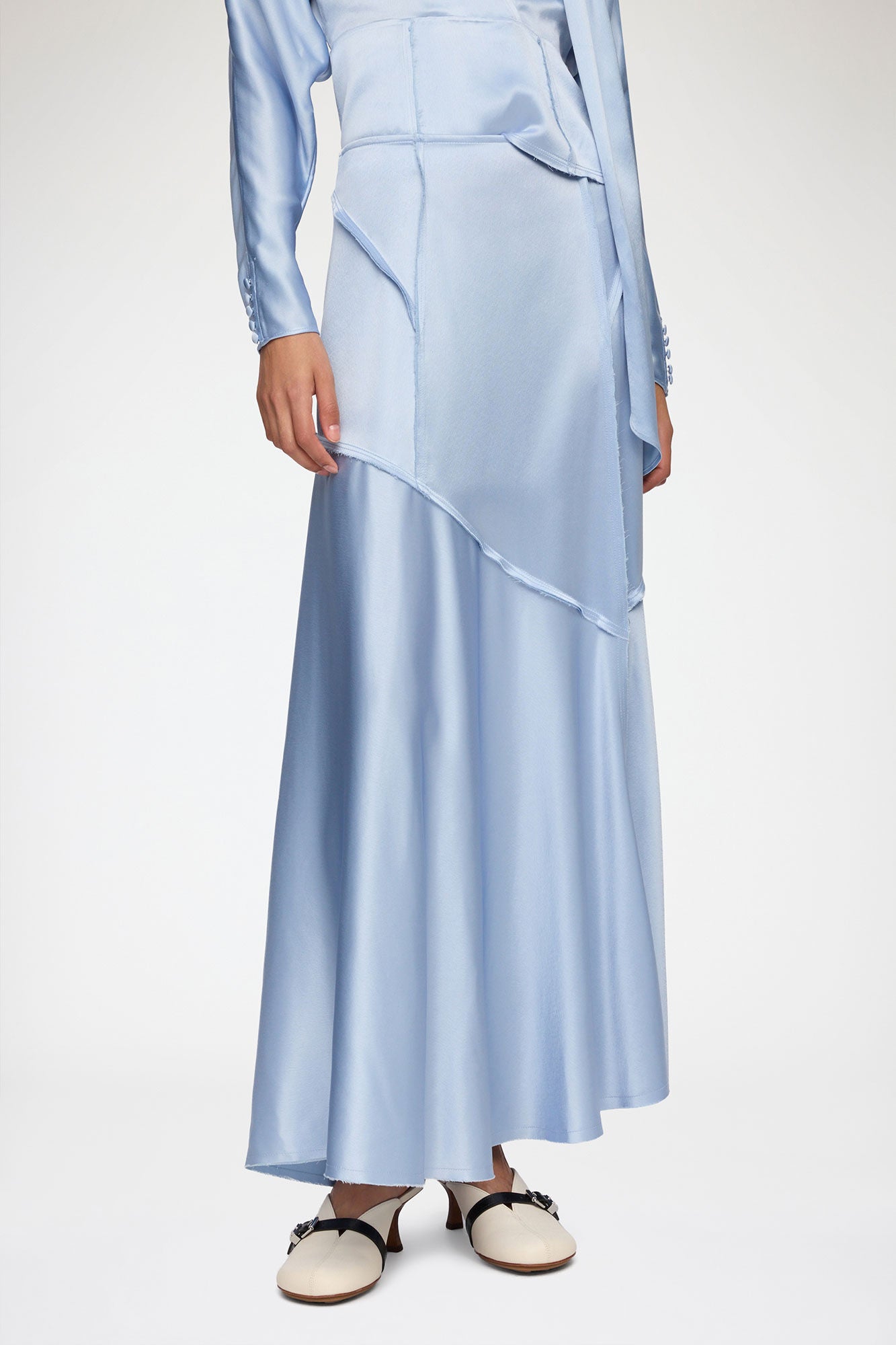 Long Skirt in Blue Satin - GANNI