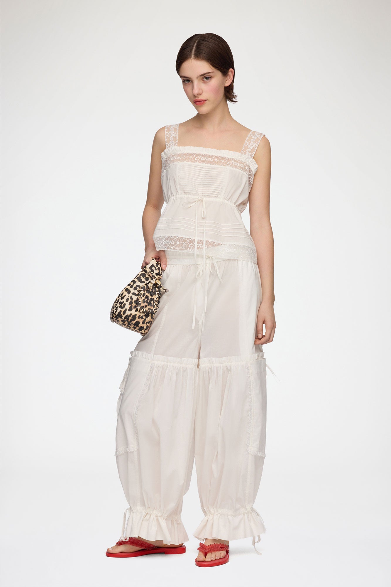 Top in White Cotton - GANNI