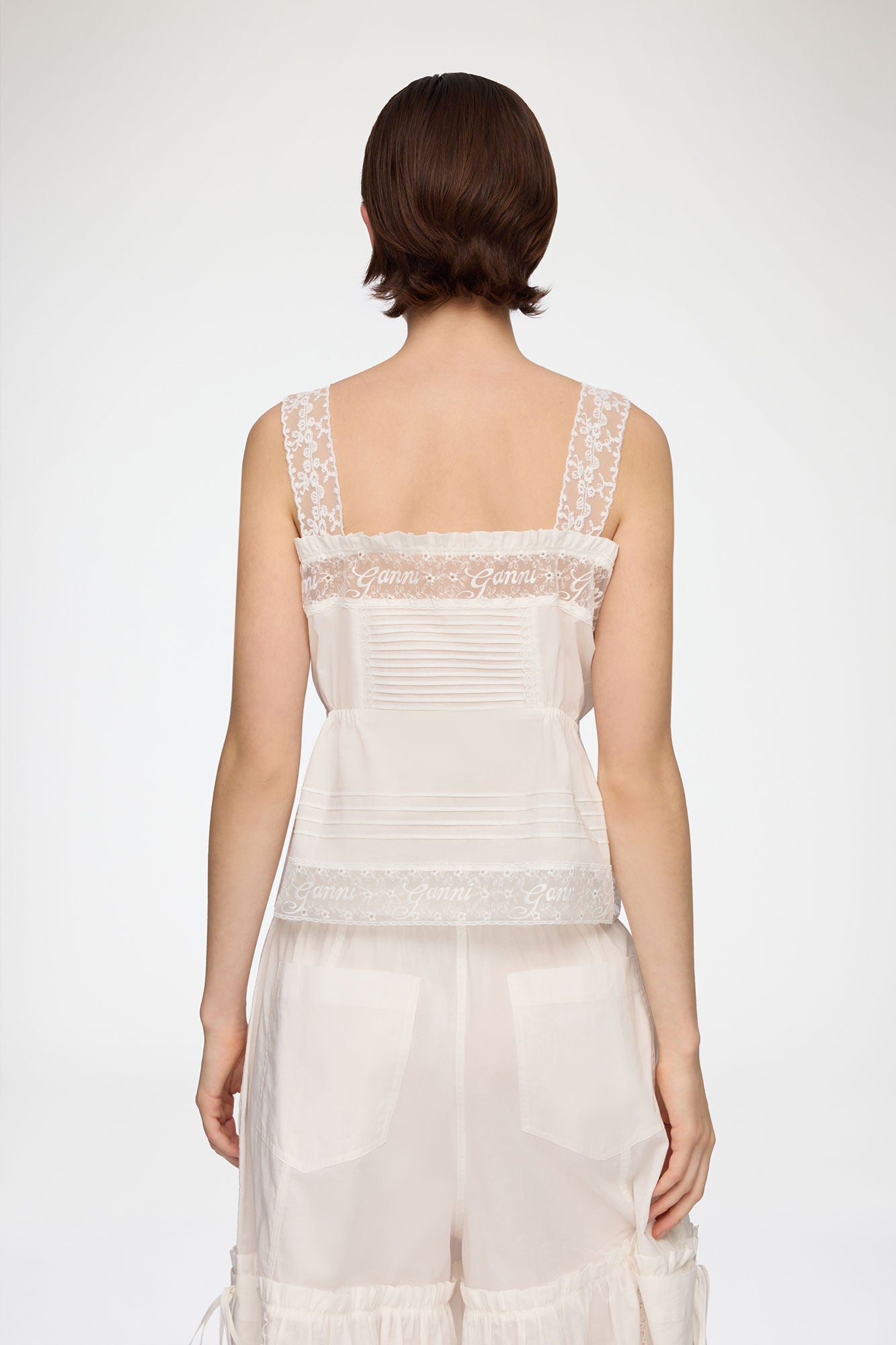Top in White Cotton - GANNI