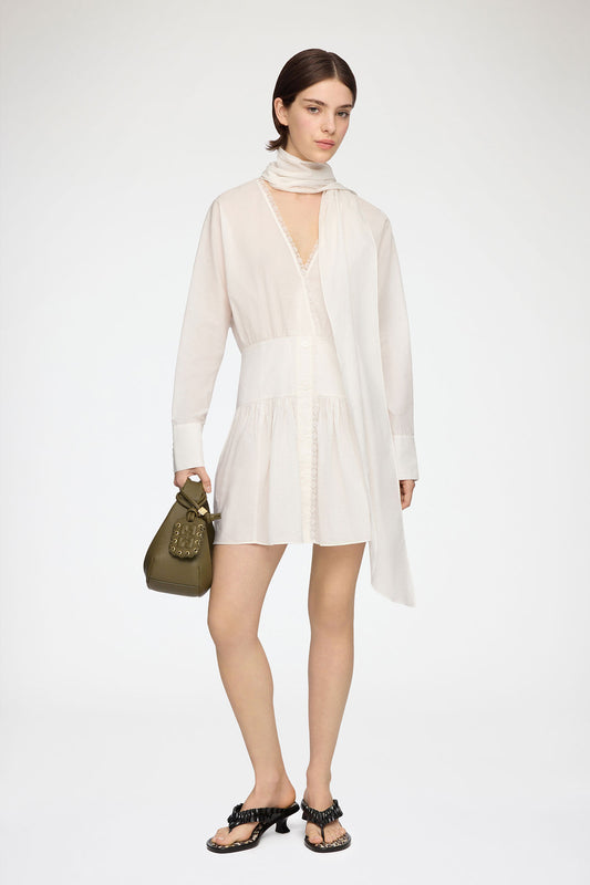 Dress in White Cotton - GANNI