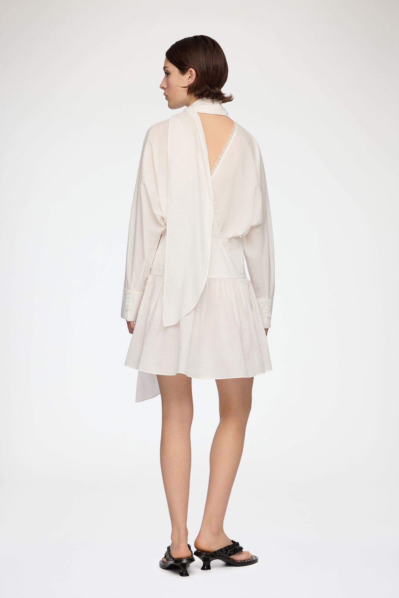 Dress in White Cotton - GANNI