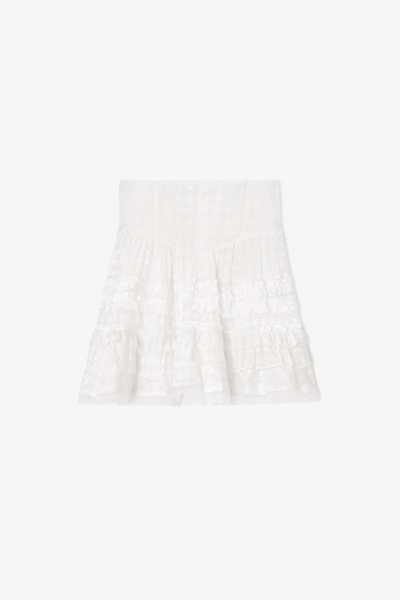Skirt in White Broderie Anglaise - GANNI