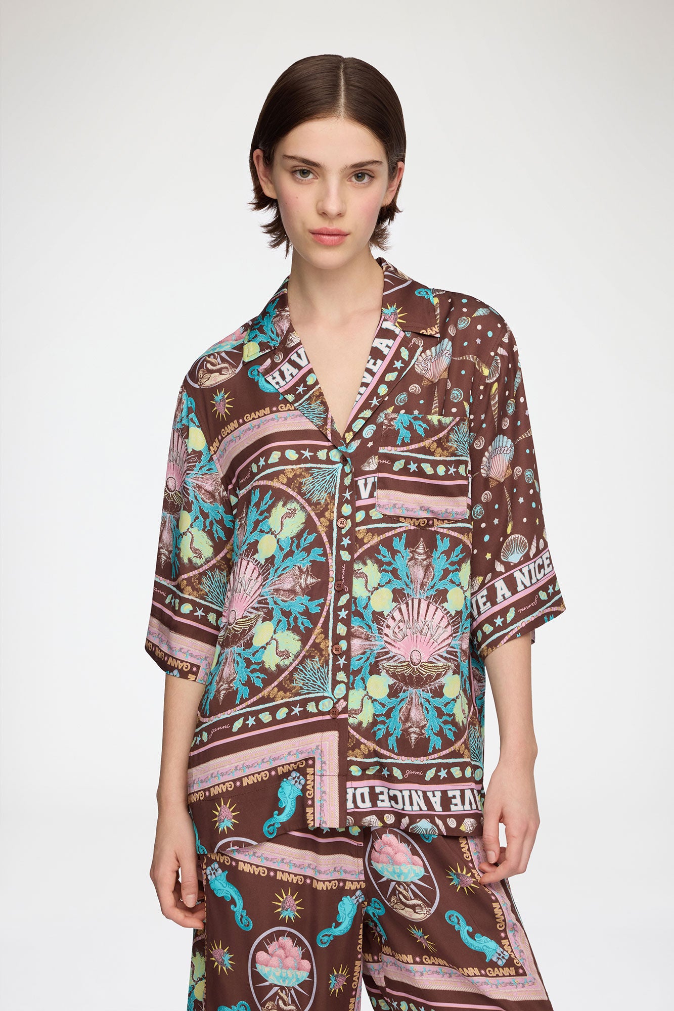 Shirt in Printed Twill - GANNI