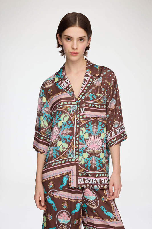 Shirt in Printed Twill - GANNI