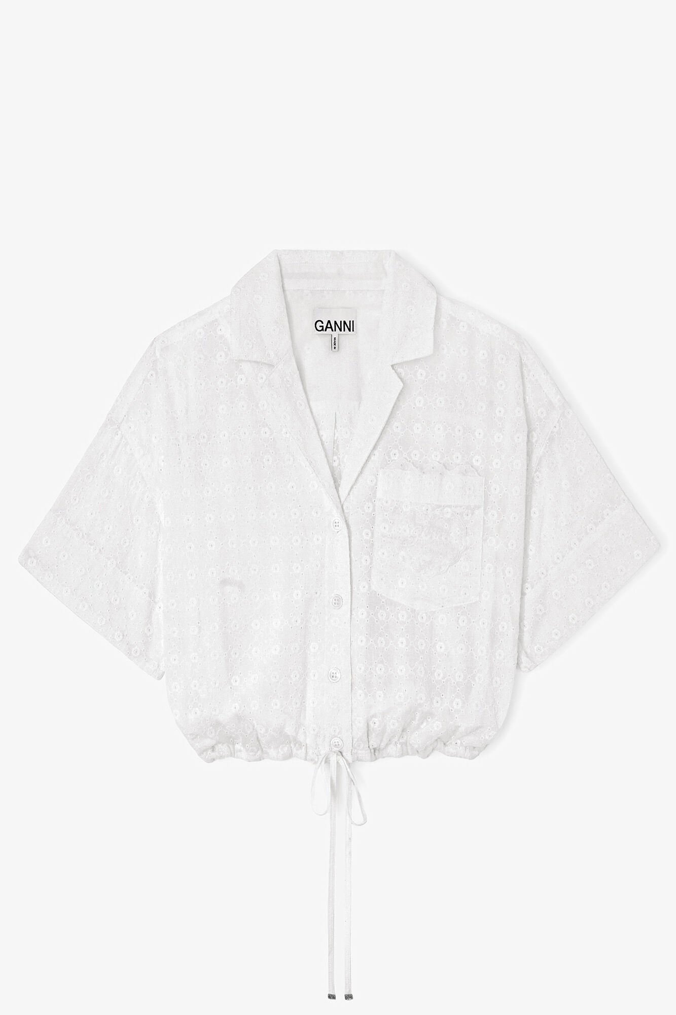 Shirt in White Broderie Anglaise - GANNI