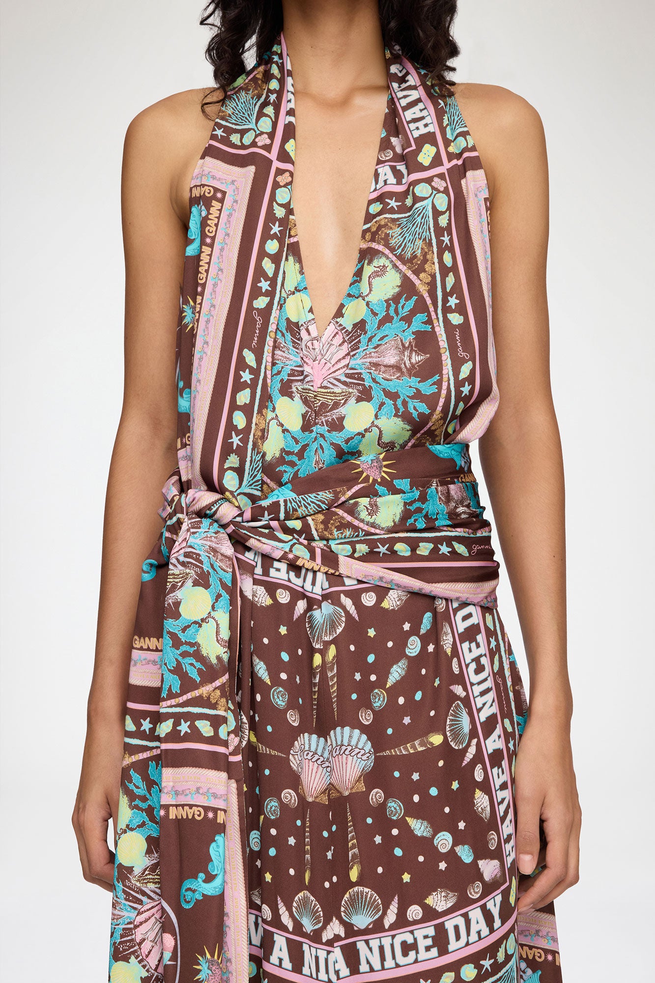 Dress in Printed Twill - GANNI