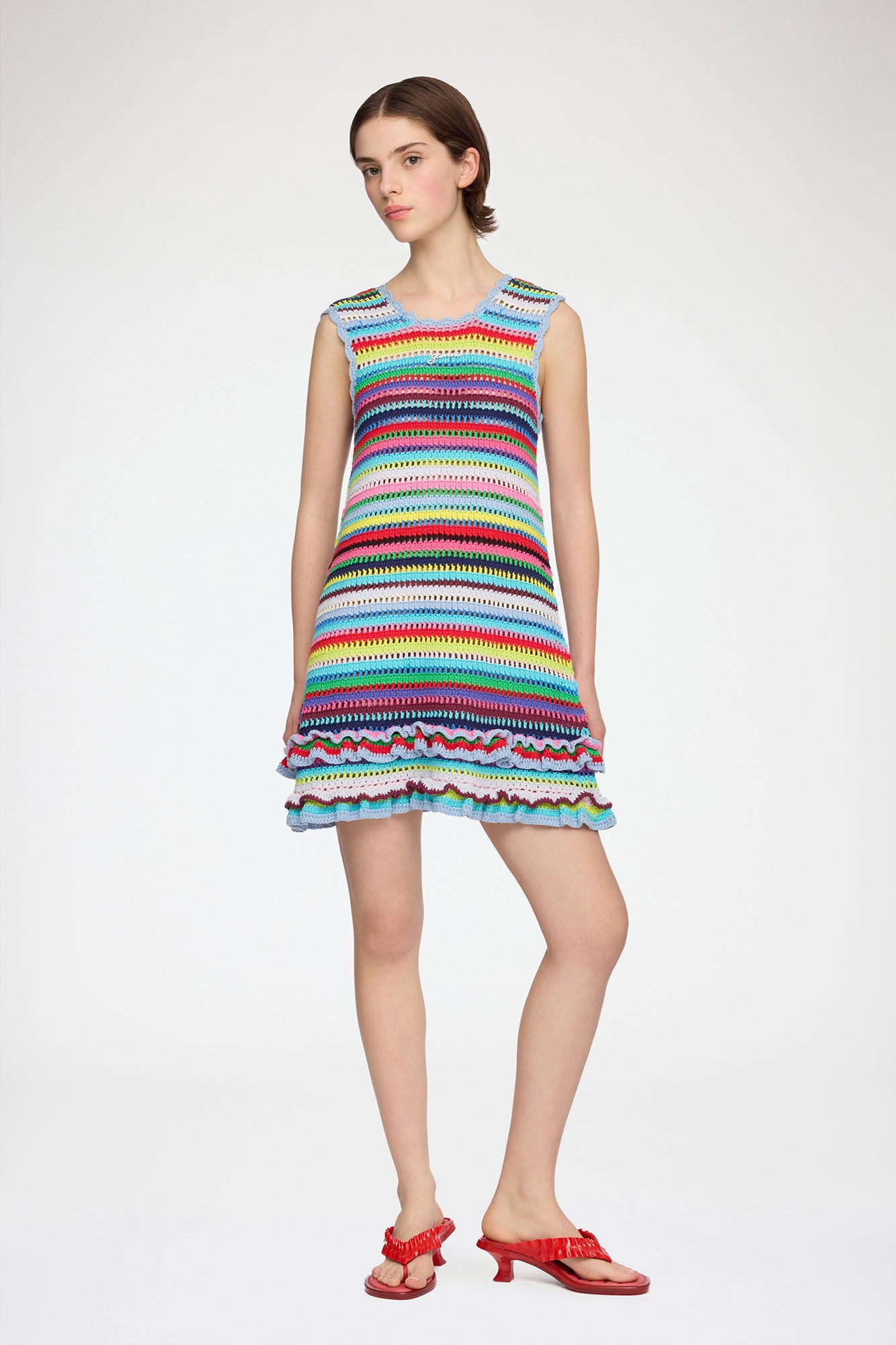 Dress in Striped Crochet - GANNI