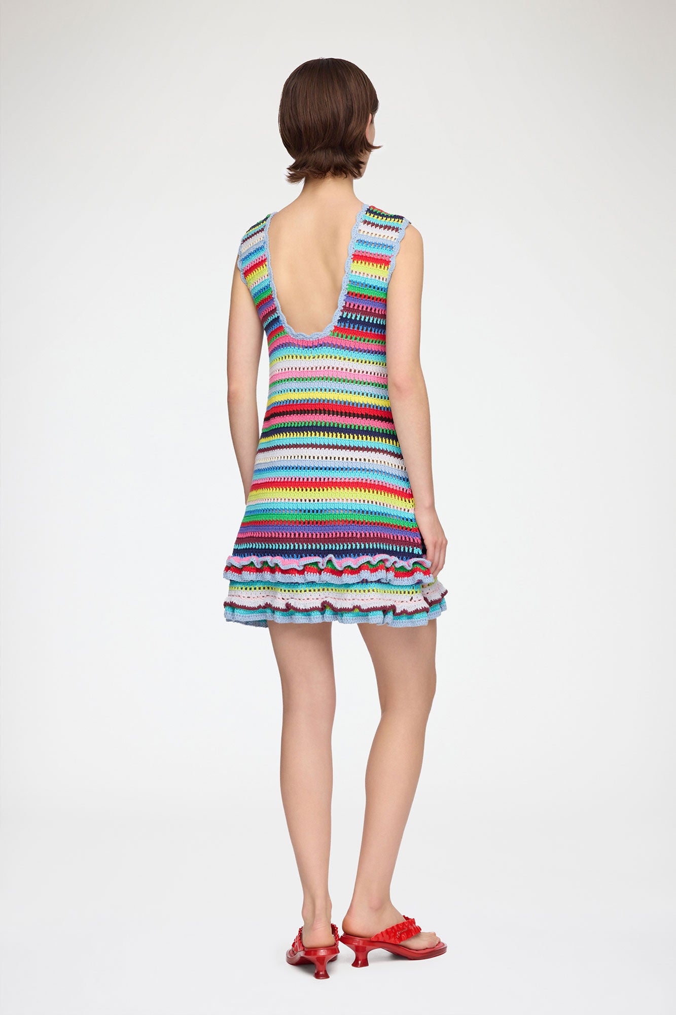 Dress in Striped Crochet - GANNI