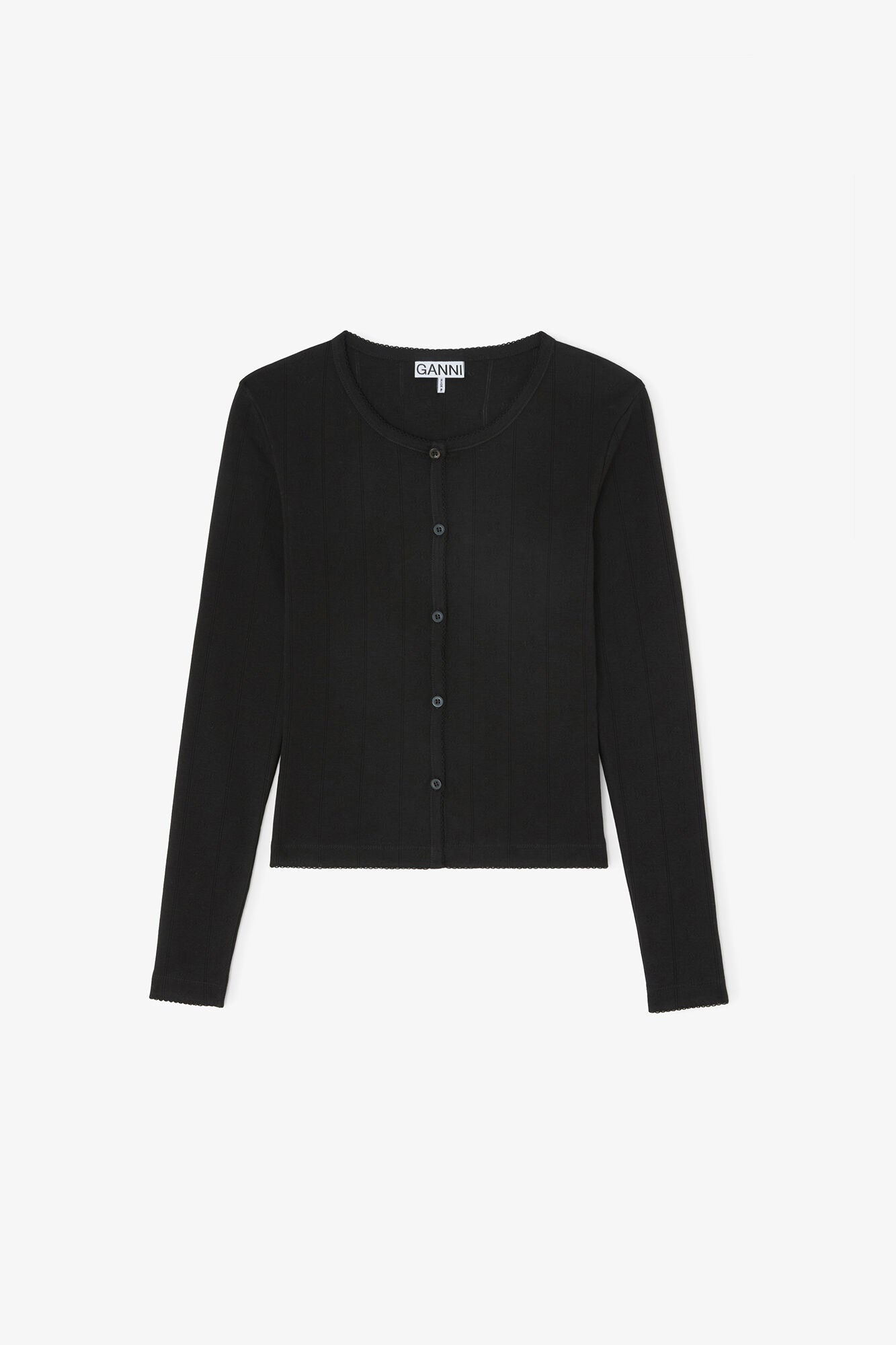 Top in Black Pointelle - GANNI