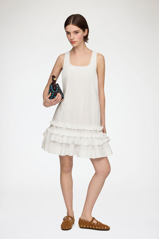 Dress in White Cotton - GANNI