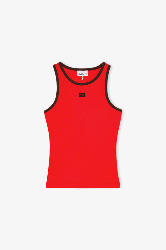 Tank Top in Red - GANNI