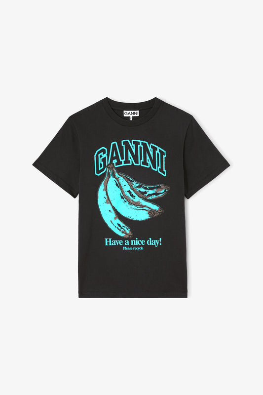 T-shirt with Blue Banana - GANNI