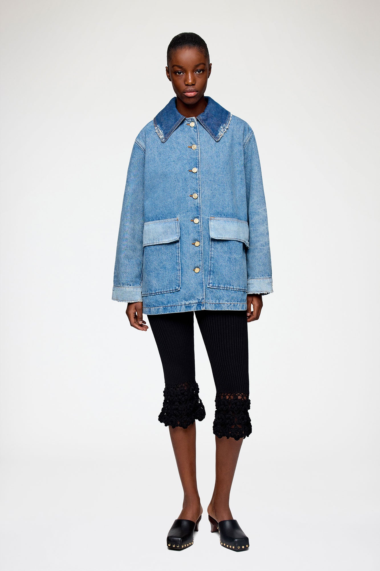 Jacket in Patchwork Denim - GANNI