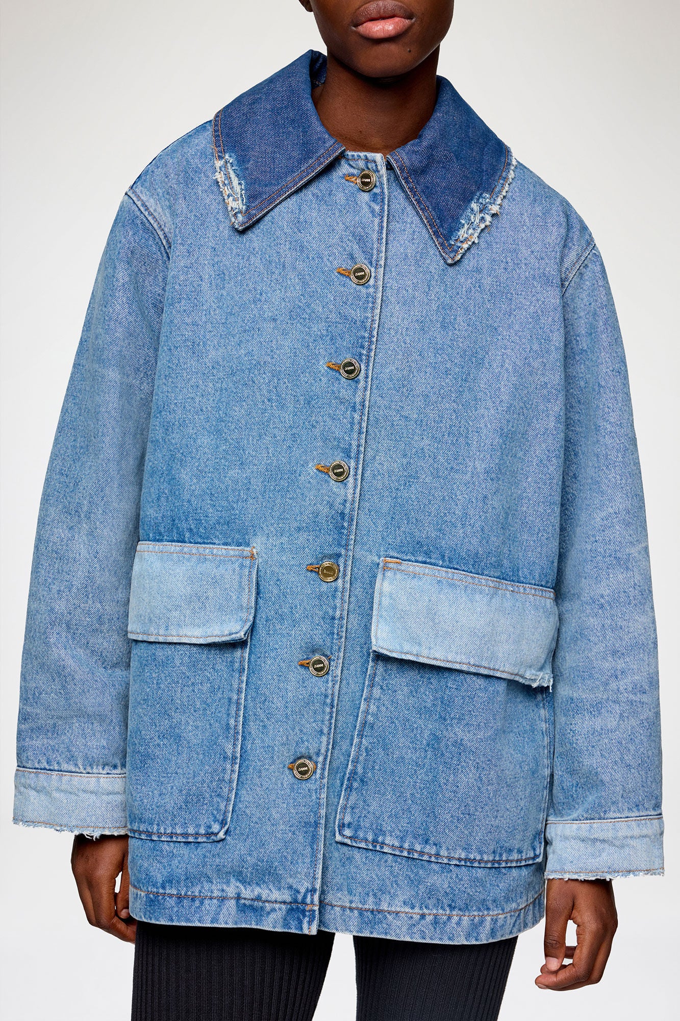 Jacket in Patchwork Denim - GANNI