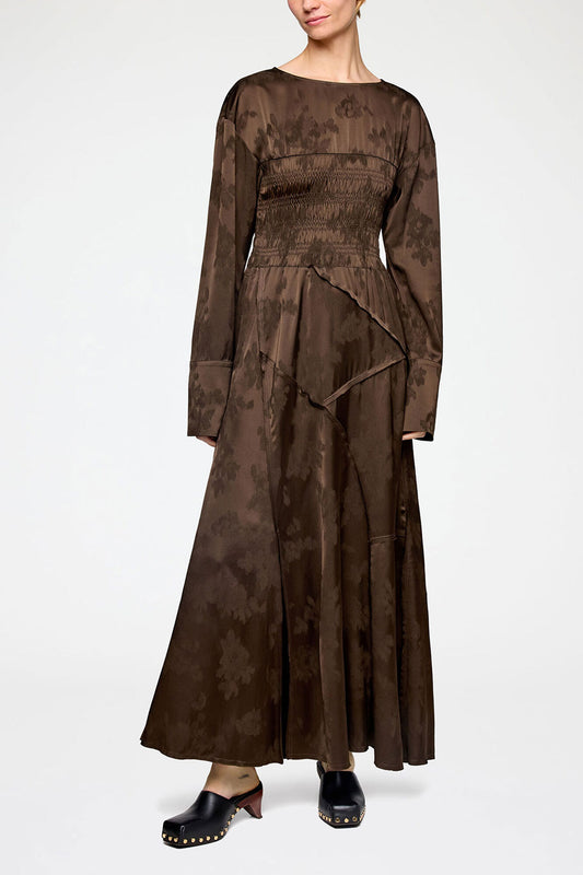 Dress in Brown Satin - GANNI